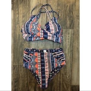 CUPSHE high waisted boho bikini